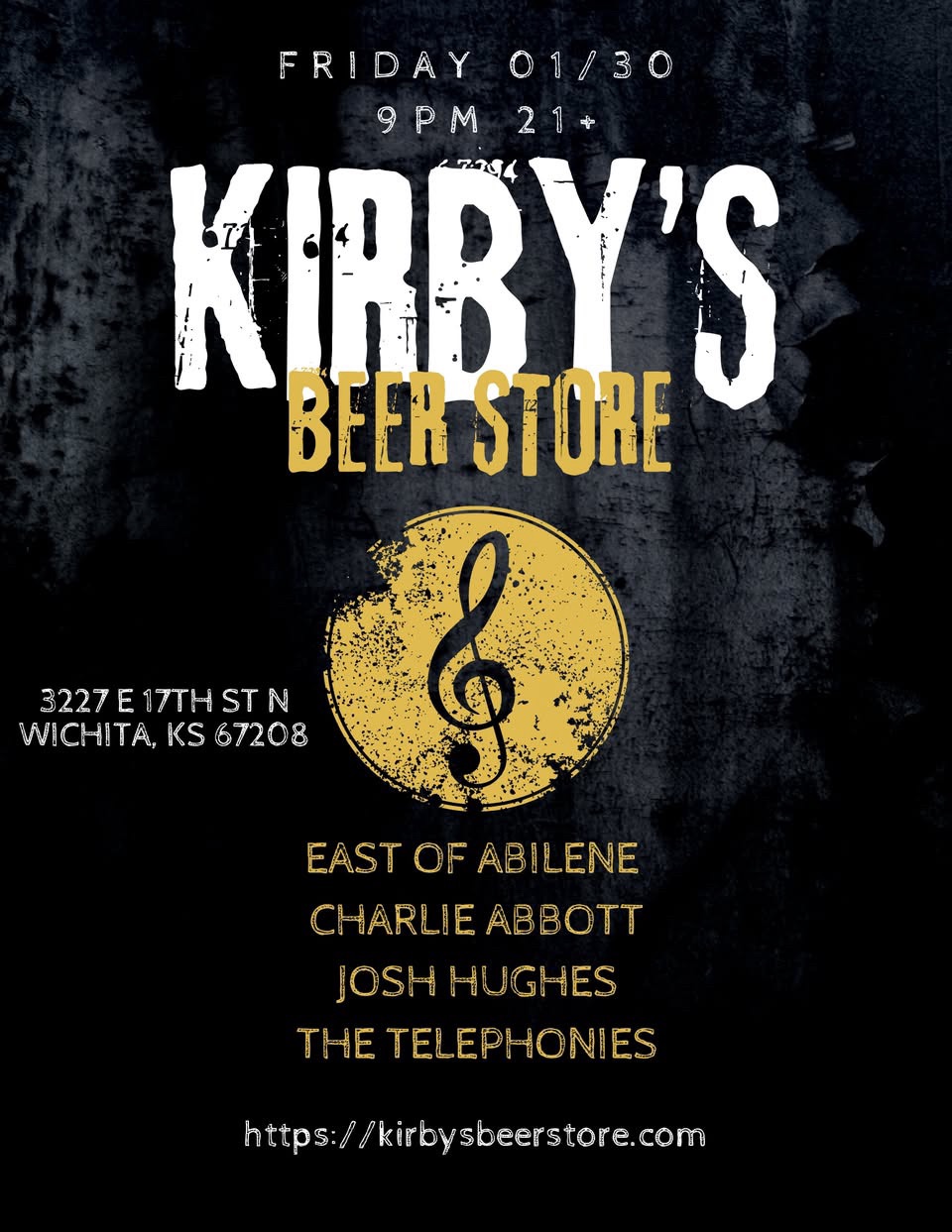 East of Abilene // Charlie Abbott // Josh Hughes // The Telephonies at Kirby’s Beer Store